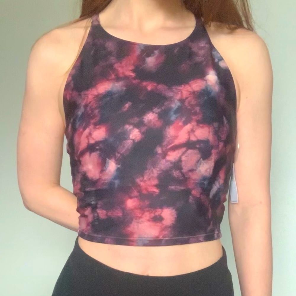 NWT Marble Active Racerback Crop Top